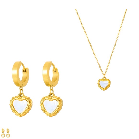 18K Gold Plated Women Heart Jewelry SetGift Valentine Stainless Steel Y2K HOCO